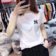 LOVER RUCCI歐洲站2025年新款歐貨潮白色t恤女ins短袖純棉寬松打底衫內(nèi)搭夏裝 220-15白色 L 適合100-115斤