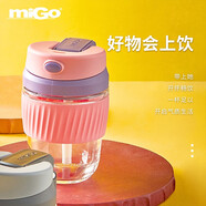 miGo咖啡杯手持玻璃杯便攜吸管杯男女士學(xué)生水杯情侶泡茶杯子 夢境芭蕾-350ML 350ml