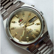 碧允庫存老款東方雙獅男表全鋼防水全自動(dòng)機械表懷舊雙獅夜光手表 三星茶色盤(pán)