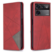 簡魅 適用努比亞Z50手機殼套中興ZTE Z50Ultra翻蓋皮套Z50SPro保護套插卡全包防摔殼 努比亞Z50Ultra（NX712J）紅色 配膜