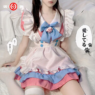 赫搏 2021女仆裝cosplay可愛(ài)蘿莉塔cos日系動(dòng)漫男連衣裙餐廳咖啡廳工作服長(zhǎng)裙黑白女傭裝 套裝 05（連衣裙+圍裙+tou飾） S(90斤以下)