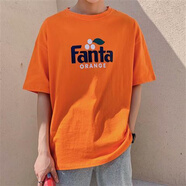 楠語(yǔ)秋韓國原宿風(fēng)ulzzang短袖男女橙色T恤百搭學(xué)生潮流ins寬松橘色半 T104桔色 M