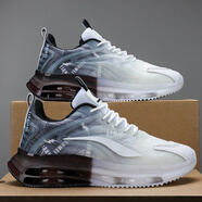 李寧熱男童鞋子秋季透氣運動(dòng)鞋學(xué)生跑步鞋網(wǎng)面氣墊減震增高鞋子 黑白 37