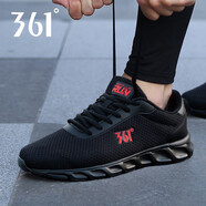361°男鞋夏季軟底運(yùn)動(dòng)鞋2025新款透氣網(wǎng)面休閑鞋輕便旅游跑步鞋子男士 烏黑色/熔漿紅 40