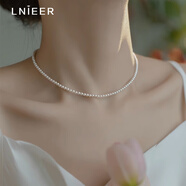 Lnieer極細2mm3mm施家正圓無暇強光米粒珍珠項鏈女細鎖骨鏈珍珠頸鏈配飾 珍珠項鏈【常規(guī)3mm】