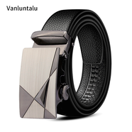 VANLUNTALU皮帶男士無頭皮帶條休閑自動扣荔枝紋腰帶皮帶身男款無扣頭純帶身 鉆石款