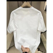 南極人（Nanjiren）夏季新款半袖寬松卡通印花圓領(lǐng)時(shí)尚大碼短袖休閑百搭個(gè)性t恤潮男 白色短袖純色光板 S 建議90-110斤