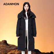 愛(ài)丹蒙羽絨服女長(zhǎng)款2025新款時(shí)尚日韓版顯瘦舒適高級(jí)感保暖外套冬季新品 黑色 S (160) (建議90-110斤）