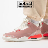 耐克（NIKE）【嚴選好物】bebe8 Air Jordan 3  AJ3 爆裂紋男女休閑運動(dòng)籃球鞋 【櫻花粉】CK9246-600 37.5