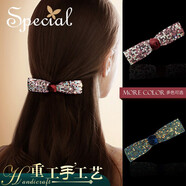 special手工發(fā)夾蝴蝶結(jié)發(fā)飾女發(fā)卡彈簧夾馬尾夾頂夾邊夾 時(shí)尚閃耀紅色