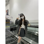 熒蒂學(xué)院風(fēng)針織衫女開衫春秋季2025新款慵懶風(fēng)v領(lǐng)寬松毛衣外套女外穿 圖片色 L（建議105-110斤）