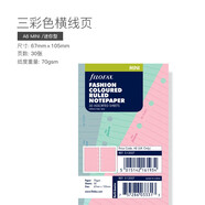 Filofax 活頁(yè)內芯 mini 迷你型M5 A8橫線(xiàn)頁(yè)空白頁(yè)活頁(yè)替芯點(diǎn)陣頁(yè)M5配件內頁(yè)年月周計劃頁(yè) M5/A8三彩色橫線(xiàn)內頁(yè)30張513507