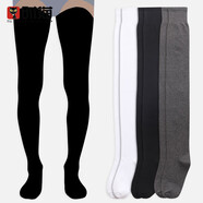 時(shí)貓過(guò)膝襪子男女長(cháng)筒襪秋冬季純棉中厚保暖加長(cháng)加大碼高筒超長(cháng)大腿襪 男士/黑色+深灰/ 2雙 M /加大碼 150-180斤可穿/筒長(cháng)80cm