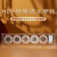五帝錢(qián)五帝錢(qián)入戶門(mén)真品古錢(qián)幣盒子幣支持鑒定銅錢(qián)壓門(mén)檻石下面清朝傳承 80分五帝錢(qián)水晶盒套裝-聞德