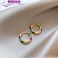 胖東來品質(zhì)18K彩金耳環(huán)2024年新款黃金耳圈圈女圓圈氣質(zhì)名媛簡(jiǎn)約 18K金耳環(huán)