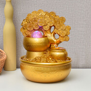流水家園聚寶盆噴泉搖錢(qián)樹(shù)桌面擺件家居裝飾客廳工藝品辦公室開(kāi)業(yè)喬遷送禮 8312大號(hào)普通【長(zhǎng)23寬23高30】 插電款
