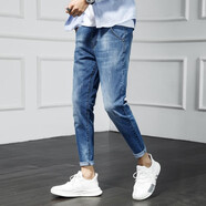 丁古得春秋牛仔褲男修身小腳九分季韓版彈力中青年四季褲子 302（九分） 32