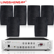 菱聲（LINGSHENG） 壁掛音箱會議音響組合套裝會議室音響培訓(xùn)室教室音響背景音樂系統(tǒng)店鋪商場喇叭 400平背景音樂套裝