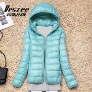 VRSZEE高端品牌輕薄羽絨服女連帽2025秋冬新款韓版修身輕便保暖鴨絨外套 淺藍色連帽 M