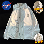 NASA MARVEL夾克男春秋季外套潮流休閑立領(lǐng)雙面穿寬松春款情侶裝 白色 2XL