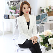 古緹琪女士小西裝外套2022春秋款短裝西服上衣長(cháng)袖短款氣質(zhì)休閑百搭外搭 白色【1604款】 XXL