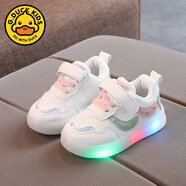 G.duck2024春夏新款寶寶亮燈鞋子軟底中小童板鞋休閑鞋男女童百搭運動(dòng)鞋 粉色 26 內長(cháng)16cm