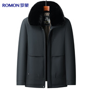 羅蒙棉服男士冬季加厚保暖外套棉衣爸爸裝棉襖上衣男裝襖子可脫卸毛領