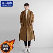 棉致風(fēng)衣外套秋冬季風(fēng)衣男中長(cháng)款韓版大衣呢加厚保暖外套 咖啡色長(cháng)款【加棉款】 2XL （140-160斤）
