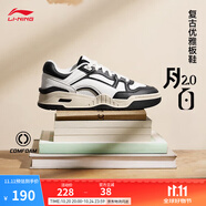 李寧月白2.0丨板鞋男女鞋柔軟回彈透氣小白鞋秋冬百搭休閑情侶運(yùn)動鞋 云霧白/黑色(276女款)-3 38