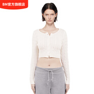 BM上衣針織麻花開衫女純欲少女2025新款外搭外套短款百搭春秋 白色 均碼