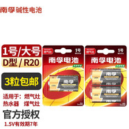 南孚電池大號 1號 一號堿性L(fǎng)R20大碼D型干電池1.5V天燃氣灶電熱水器煤氣灶爐液化氣天然氣手電筒車(chē)位鎖 1號/大號--3粒