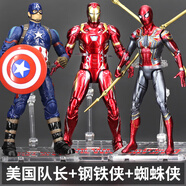 中動(dòng)玩具漫威周邊復(fù)仇者聯(lián)盟4鋼鐵俠mk85手辦蜘蛛俠美國隊(duì)長(zhǎng)人偶男孩玩具3 支架板鋼鐵俠+蜘蛛俠+美國隊(duì)長(zhǎng)