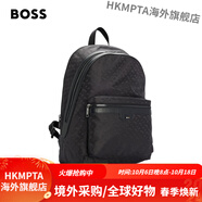 雨果博斯（HUGO BOSS） 男士秋季2024新款裝飾交織字母圖案雙肩 001-黑色