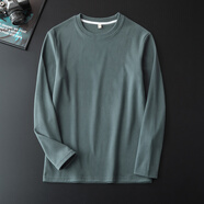 誠景加絨加厚雙面絨德打底衫絨男保暖內襯t恤秋冬內搭上衣秋衣體恤I 軍綠色 M