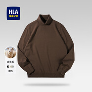 海瀾之家（HLA）毛衣男保暖長袖針織衫男圓領(lǐng)套頭打底衫男內(nèi)搭多色可選舒適毛衫男 深棕B6-高領(lǐng)/遠(yuǎn)紅外保暖 L /175/92A
