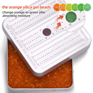 利威200g/400g/900g橙变硅胶干燥剂相机单反电子除吸湿剂防潮珠可重复 橙变浅绿-200g/盒