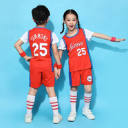 嬡嘻悠噯嘻悠兒童籃球服套裝男童假兩件幼兒園表演服小學(xué)生班服女孩 76認紅-25號西蒙斯 3XS
