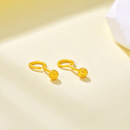 行金銀中中銀金行黃金耳釘女 999足金 西瓜小金豆耳釘 生日禮物送女友 西瓜耳釘約1.5g 多退少補