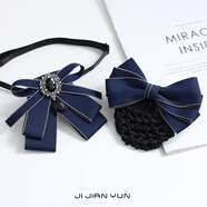 紀(jì)簡(jiǎn)韻領(lǐng)花女頭花套裝銀行職業(yè)領(lǐng)結(jié)酒店高檔商務(wù)正裝藍(lán)色襯衣領(lǐng)飾裝飾品 彩邊H款-吊墜-領(lǐng)結(jié)+彩邊螺旋-藍(lán)