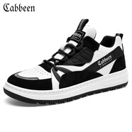 卡賓板鞋男低幫運動(dòng)男鞋潮流男士反光百搭休閑鞋3213204043 黑白 43