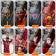 WENYAFF適用iPhone16 15 14 13 12 11 10蘋果13Pro 16proMax玻璃6s/7/8P手機(jī)殼XR 12mini全包se2/3/xs軟套 利物浦-英格蘭足球隊 磨砂硅膠