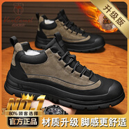 西域駱駝（VANCAMEL）勞保工作男鞋冬季加絨保暖防水棉鞋男士戶(hù)外厚底登山馬丁靴大碼46 卡其(主圖升級款) 42