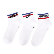 耐克（NIKE）男襪女襪籃球羽毛球襪子跑步健身訓練透氣中筒襪運動(dòng)襪3雙裝襪子 DX5080-100/三雙裝/中筒/白色 S/22-24厘米/34-38碼