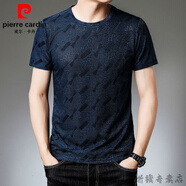 皮爾卡丹品牌短袖t恤男夏冰絲男士V領(lǐng)寬松中青年上衣商務(wù)休閑速干體恤半袖 602-藏青 165/M【80-120斤】