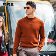 布先生春季新款100%羊毛衫男士小高領(lǐng)毛衣厚純色針織打底衫 【商務(wù)版】半高領(lǐng)-暖焦糖 XL (180)