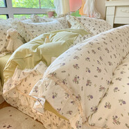 北極絨全棉四件套純棉韓式小碎花荷葉花邊床單被套田園公主風(fēng)床上用品 熙悅 床單款 2點(diǎn)0m床單款四件套 2點(diǎn)0m床單款四件套