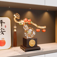 赟婭柿柿如意擺件家居飾品客廳高檔輕奢辦公室中式裝飾品喬遷新居禮品 事事如意透明金箔葫蘆【禮盒裝】