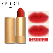 古馳（GUCCI）正品古馳gucci金管滋潤啞光碎花口送女友老婆生日禮物 25#復古紅