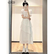 億梵莎法式連衣裙女夏季學(xué)生裙子夏天2023新品氣質(zhì)款收腰顯瘦仙女中長(zhǎng)裙 米白色 均碼【可備注碼數(shù)】