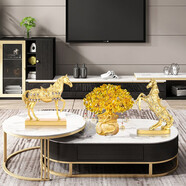 居苒陳設歐式馬擺件家居客廳酒柜臥室裝飾品創(chuàng  )意辦公室擺設工藝品開(kāi)業(yè)禮品 馬財運事業(yè)三件套B款